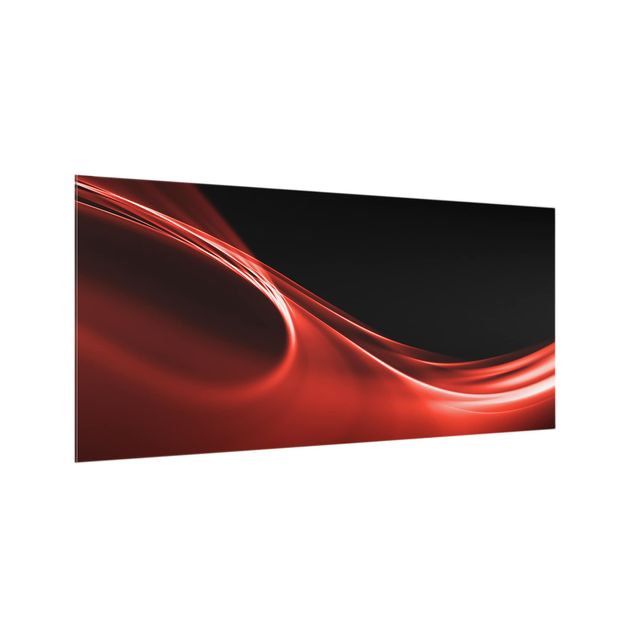Spritzschutz Glas - Red Wave - Querformat - 2:1