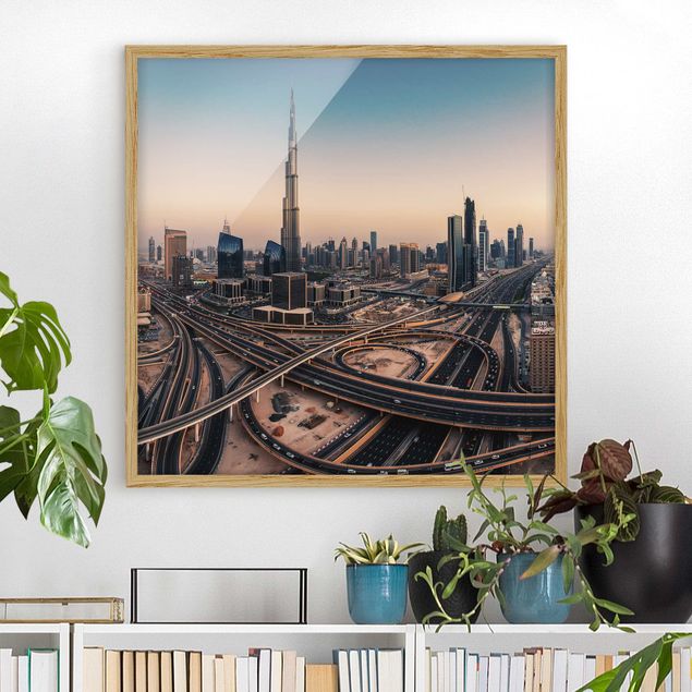 Moderne Bilder mit Rahmen Abendstimmung in Dubai