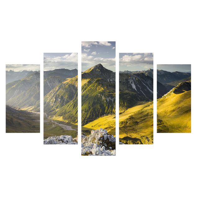 schöne Leinwandbilder Berge und Tal der Lechtaler Alpen in Tirol