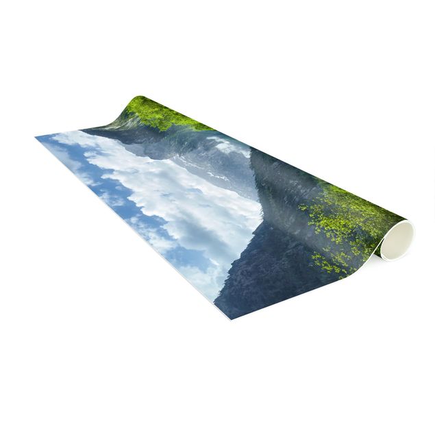 Teppich Wald Bergsee mit Spiegelung