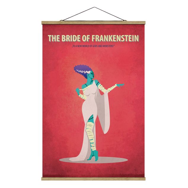 Stoffbild mit Posterleisten - Filmposter The Bride of Frankenstein II - Hochformat 2:3