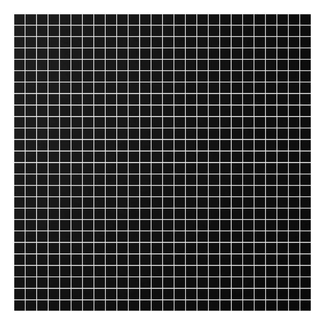 Glas Spritzschutz - Mosaikfliesen Schwarz Matt - Quadrat - 1:1