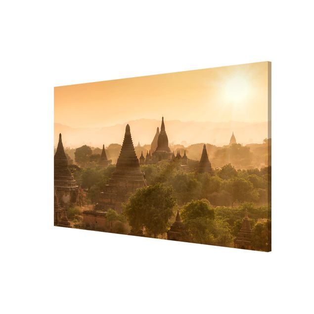 Magnettafel - Sonnenuntergang über Bagan - Hochformat 3:2