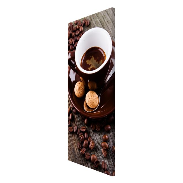 Magnettafel - Kaffeetasse mit Kaffeebohnen - Memoboard Panorama Hochformat 2:1