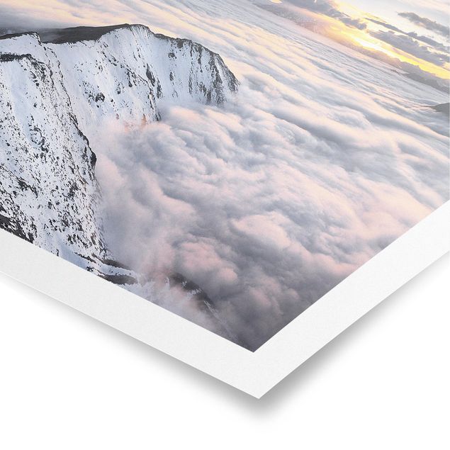 Poster - Blick über Wolken und Berge - Querformat 2:3