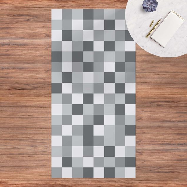 Aussenteppich Geometrisches Muster Mosaik Grau