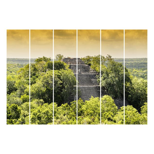 Schiebegardinen Set - Pyramide von Calakmul - Flächenvorhänge