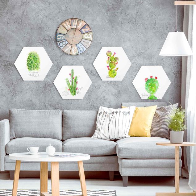 Hexagon Bilder Kaktus mit Bibelvers Set I