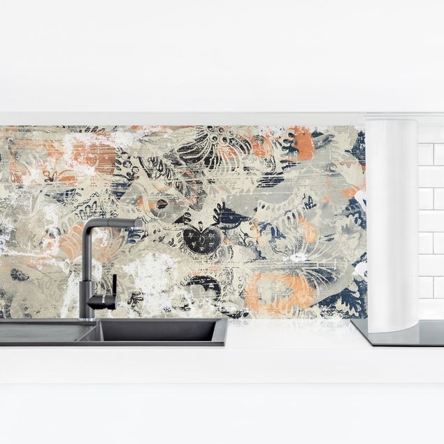 Küchenrückwand selbstklebend Terracotta Collage II