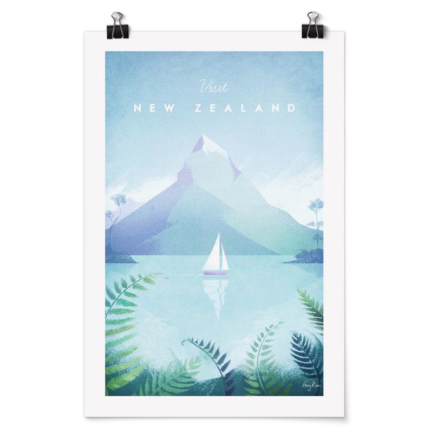 Poster Skyline Reiseposter - Neuseeland