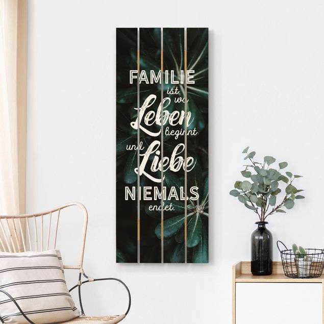 Holzbild mit Spruch Tropical - Familie ist