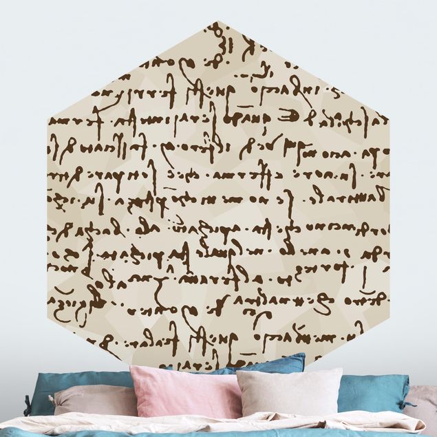 Tapete Hexagon Da Vinci Manuskript