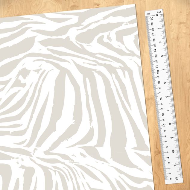 Möbelfolie Muster - Zebra Design hellgrau Streifenmuster