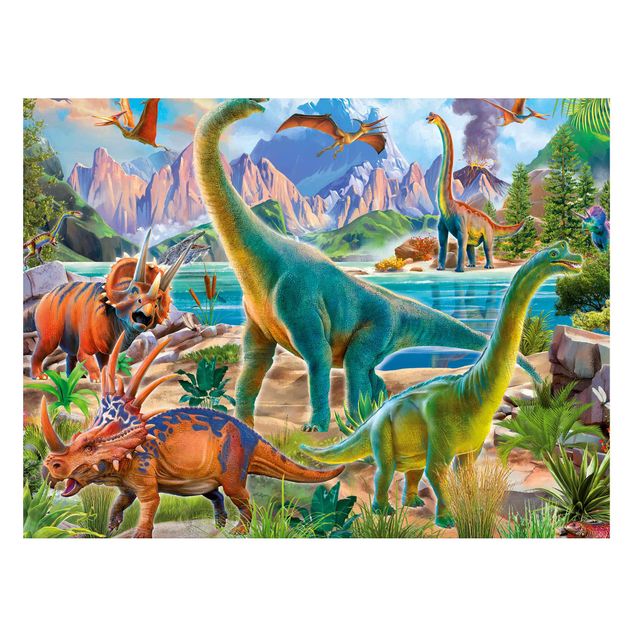 Magnettafel - Brachiosaurus und Tricaterops - Querfromat 4:3