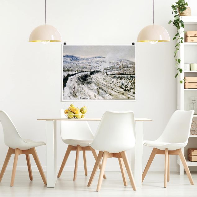 Moderne Poster Claude Monet - Zug im Schnee