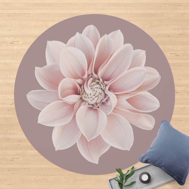 Teppich Balkon Dahlie Blume Lavendel Weiß Rosa