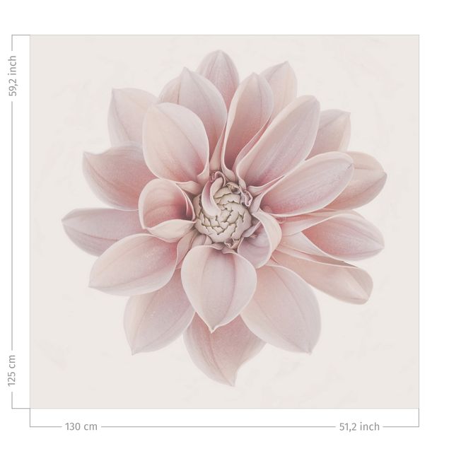 Verdunkelungsvorhänge Dahlie Blume Pastell Weiß Rosa