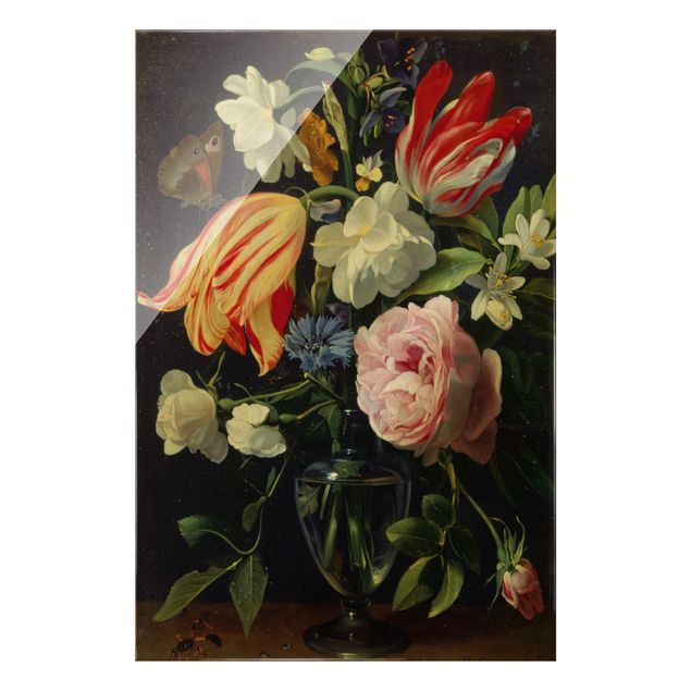 Glasbild - Daniel Seghers - Vase mit Blumen - Hochformat 3:2