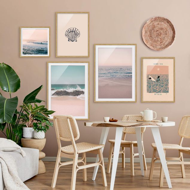 Moderne Bilder mit Rahmen Das rosa Meer