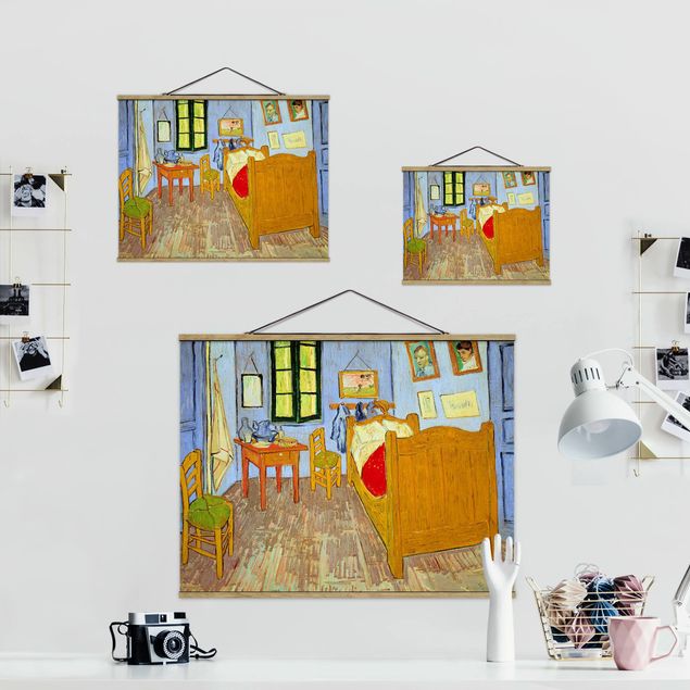 Stoffbild mit Posterleisten - Vincent van Gogh - Schlafzimmer in Arles - Querformat 4:3