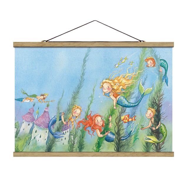 Stoffbild mit Posterleisten - Matilda die Meerjungfrauenprinzessin - Querformat 3:2