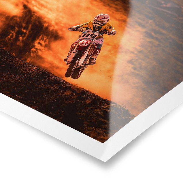 Poster - Motocross im Staub - Querformat 2:3