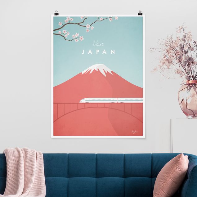 Poster Berge Reiseposter - Japan