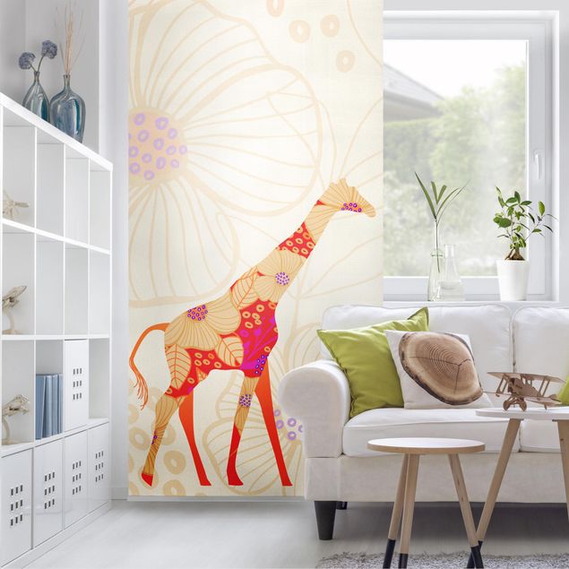 Raumteiler - Floral Giraffe 250x120cm