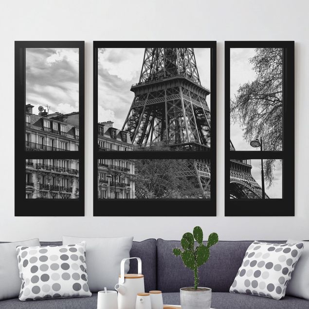 Paris Wandaufkleber 3D Optik Schlafzimmer Lounge Eiffelturm Stadt