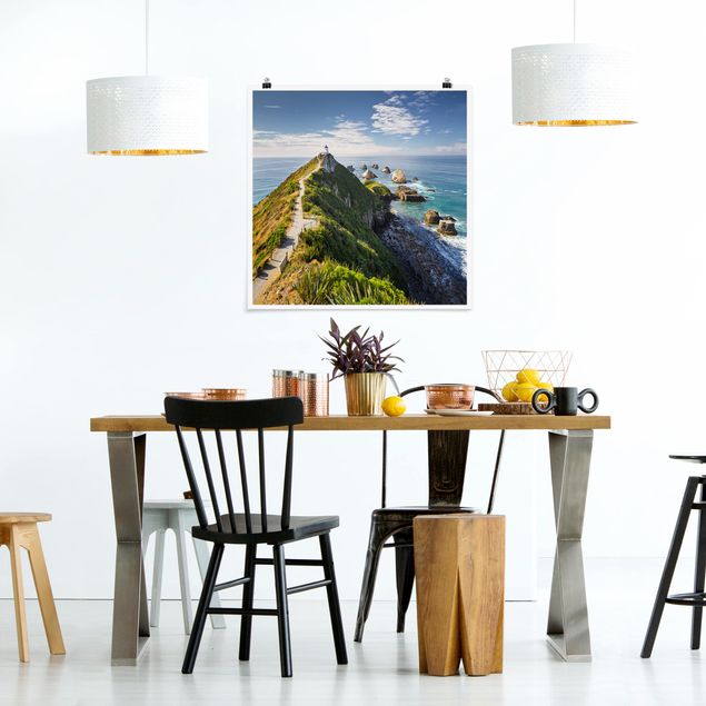 XXL Poster Nugget Point Leuchtturm und Meer Neuseeland