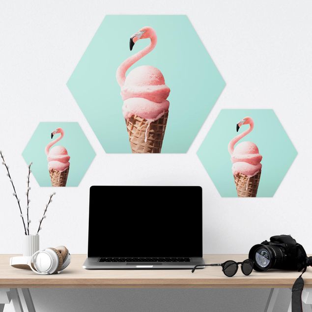 Hexagon Bild Forex - Jonas Loose - Eis mit Flamingo