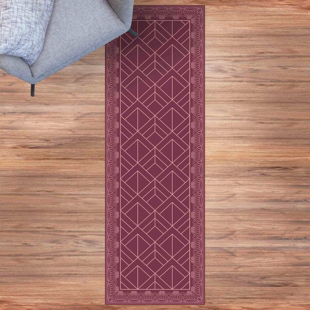 Outdoor Teppich Art Deco Schuppen Muster mit Bordüre