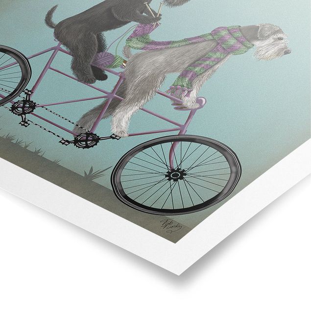 Poster - Radtour - Schnauzer Tandem - Quadrat 1:1