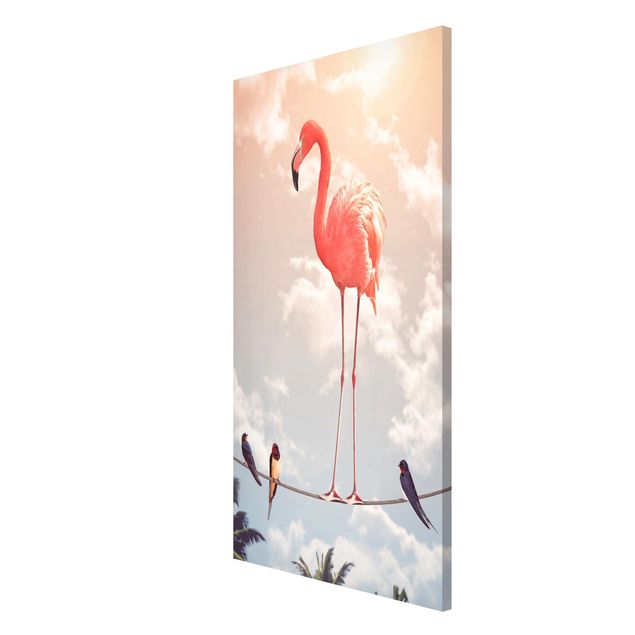 Magnettafel mit Motiv Himmel mit Flamingo