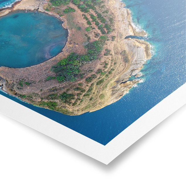 Poster - Luftbild - Die Insel Vila Franca do Campo - Querformat 2:3
