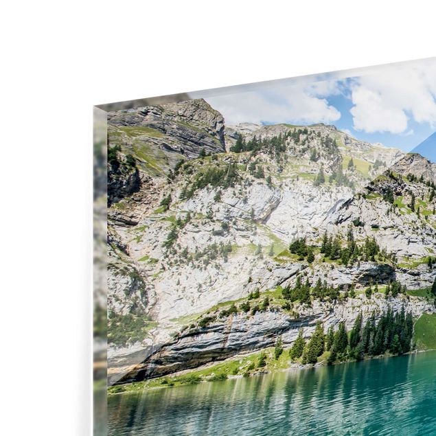 Spritzschutz Glas - Traumhafter Bergsee - Panorama 5:2