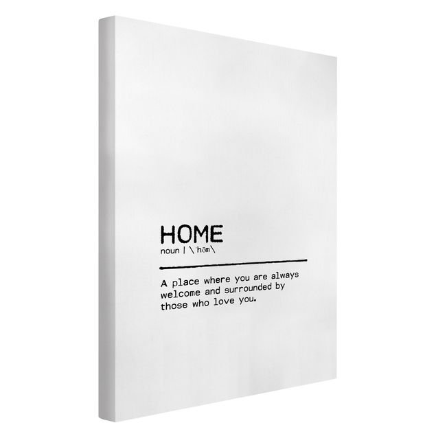 Leinwandbild - Definition Home Welcome - Hochformat 2:3
