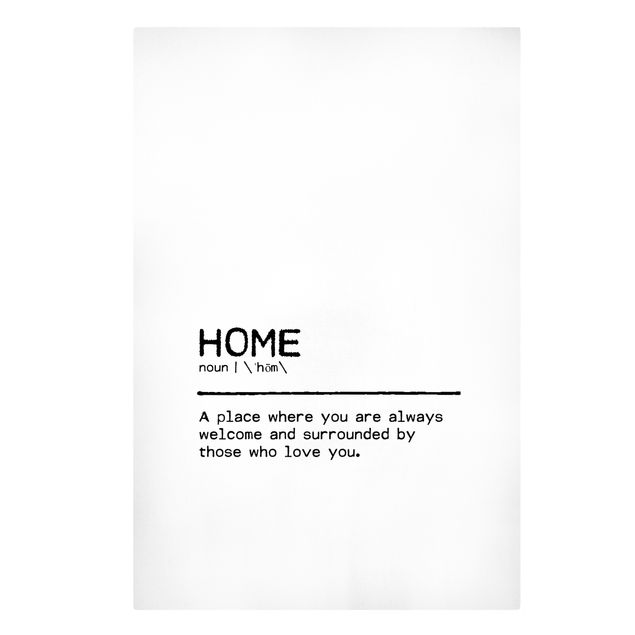 Leinwandbild - Definition Home Welcome - Hochformat 2:3