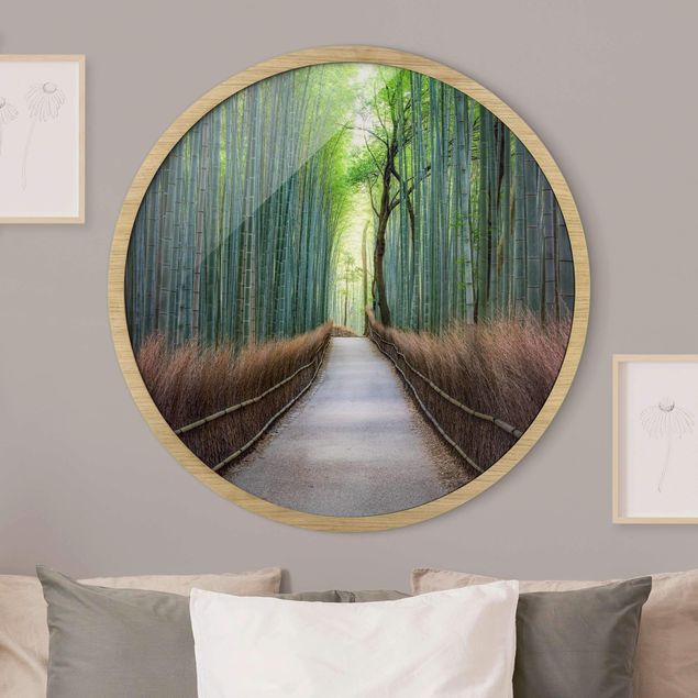 Moderne Bilder mit Rahmen Der Weg durch den Bambus