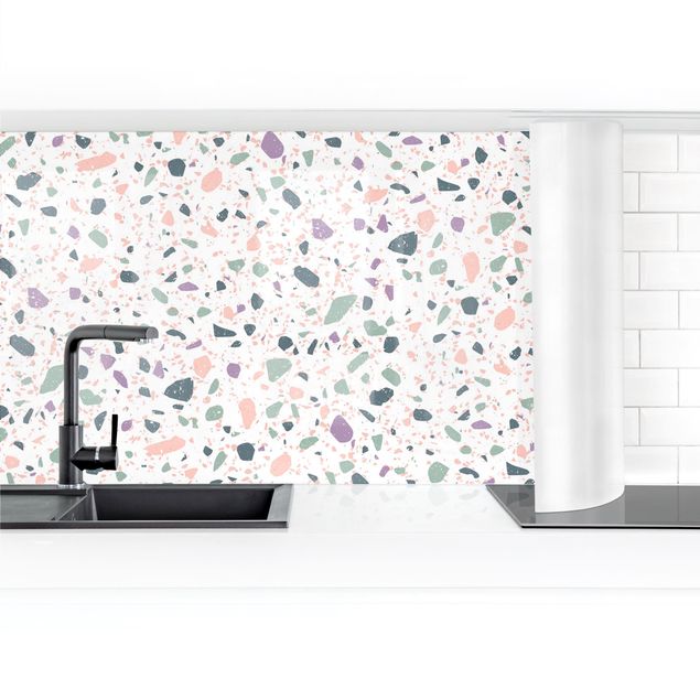 Küchenrückwand - Detailliertes Terrazzo Muster Agrigento II