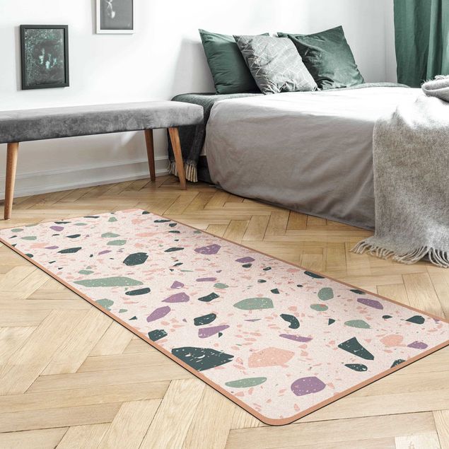 grosser Teppich Detailliertes Terrazzo Muster Agrigento
