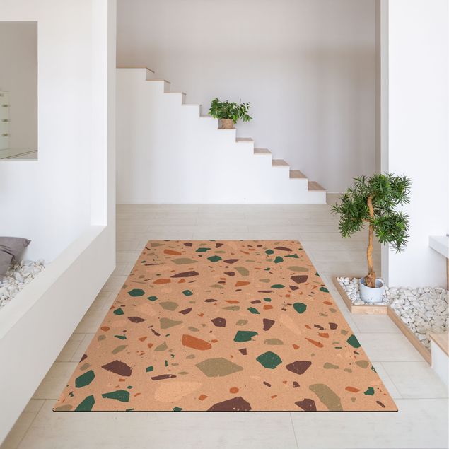 Teppich grün Detailliertes Terrazzo Muster Grosseto