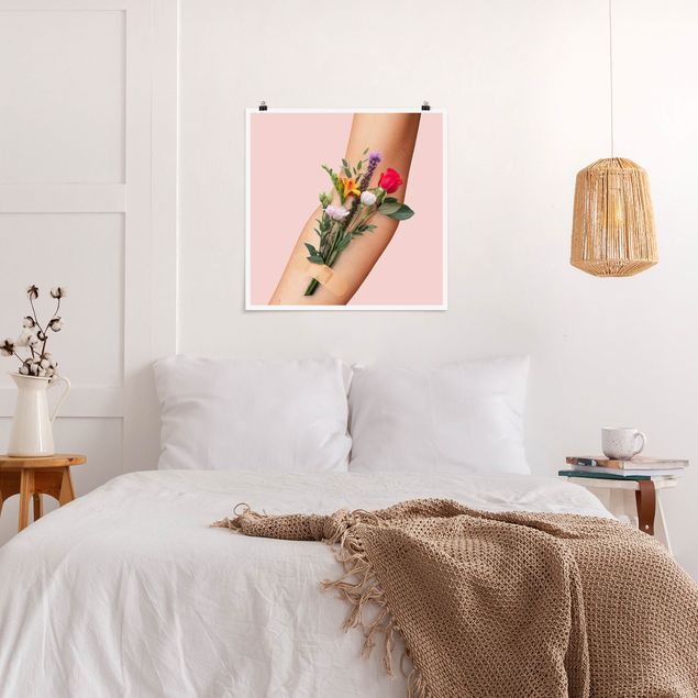 Moderne Poster Arm mit Blumen