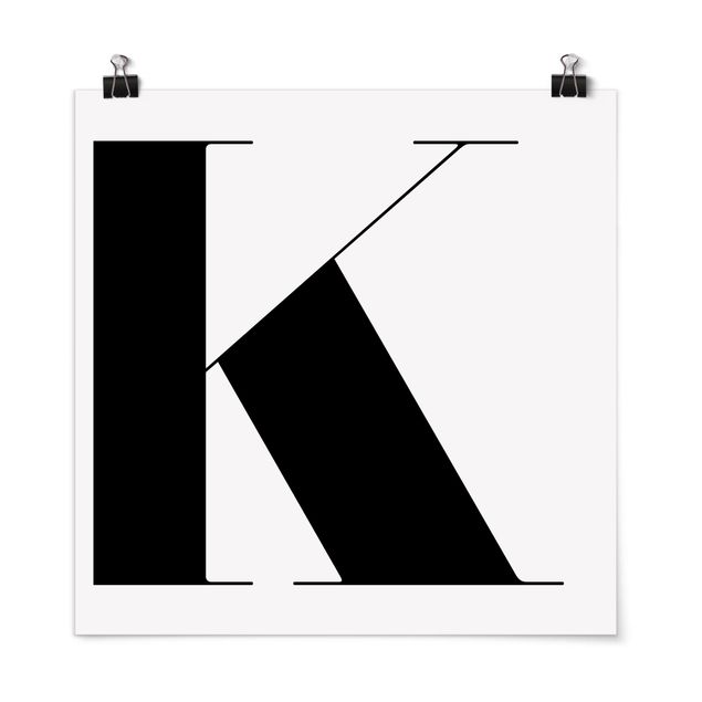 Poster - Antiqua Letter K - Quadrat 1:1