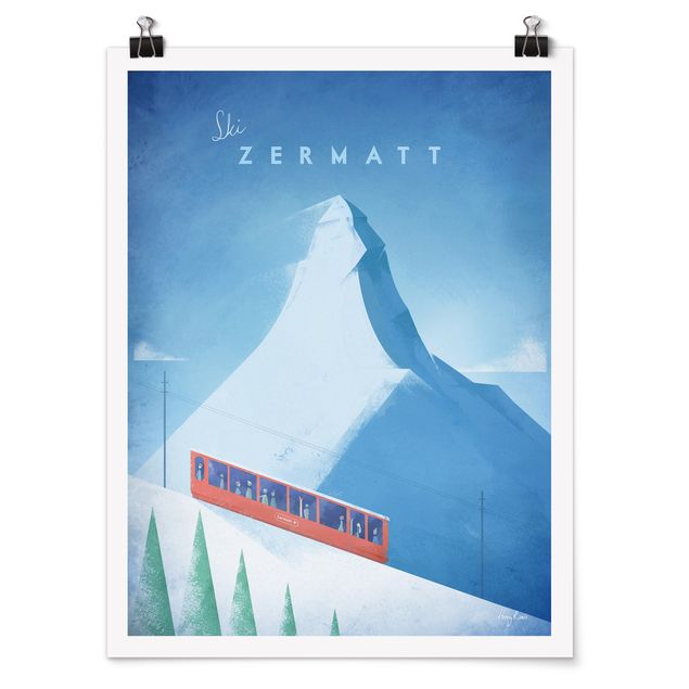 Poster Skyline Reiseposter - Zermatt