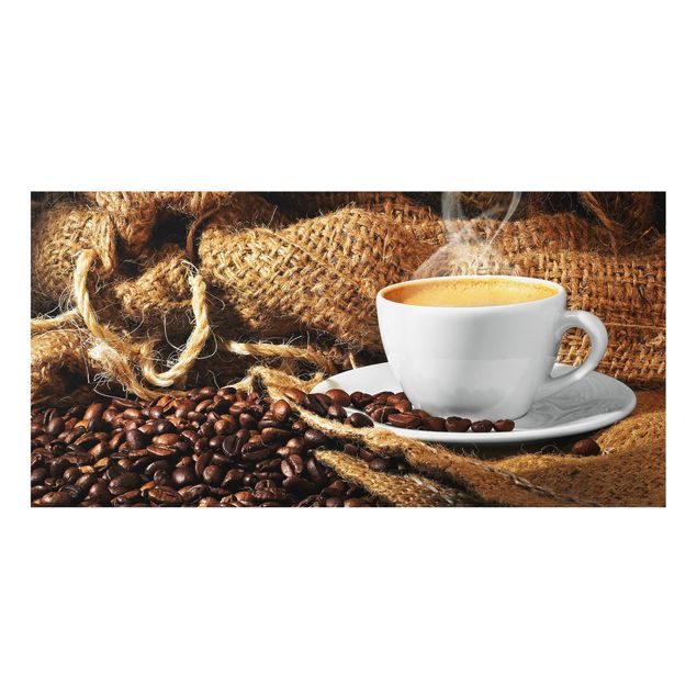 Spritzschutz Glas - Kaffee am Morgen - Querformat - 2:1