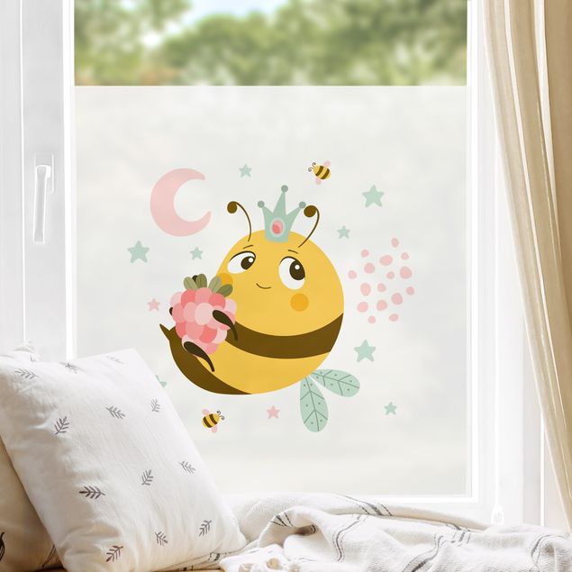 bunte Fensterfolie Dicke Honigbiene