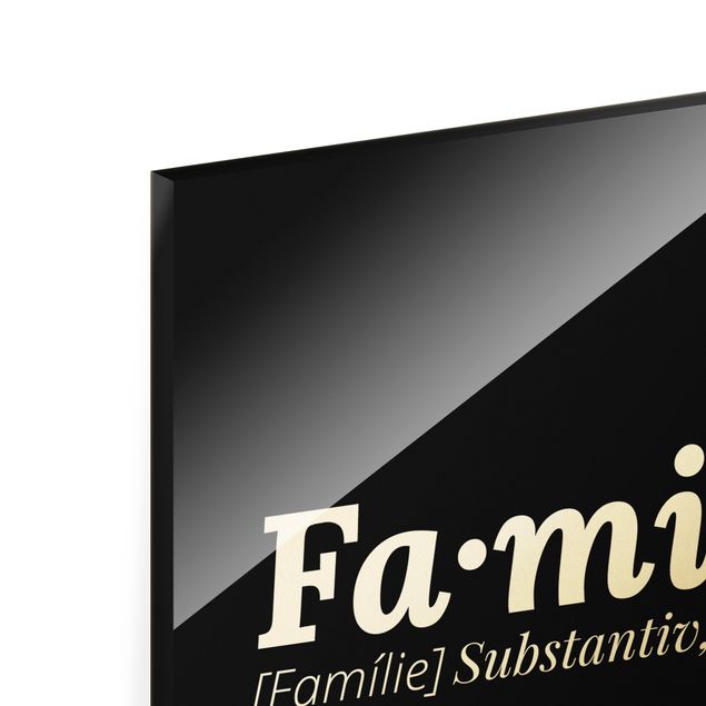 Glasbild - Die Definition von Familie Schwarz - Hochformat 3:4