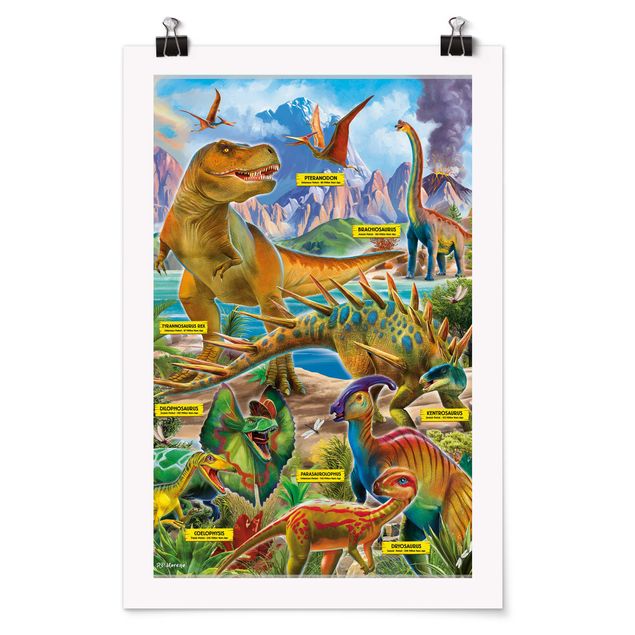 Poster - Die Dinosaurierarten - Hochformat 2:3