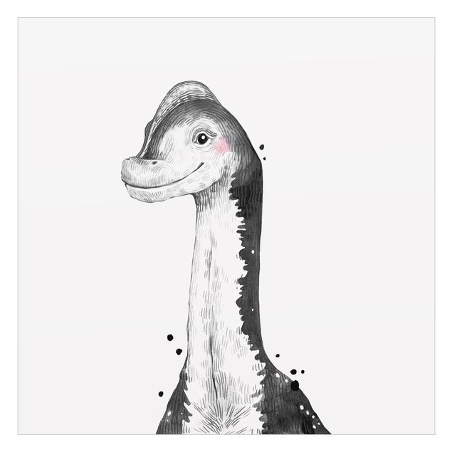 Fensterfolie - Sichtschutz - Dino Zeichnung - Brachiosaurus - Fensterbilder